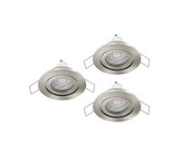 Eglo jeu de 3 spots encastrés Barranco, lampes à encastrer pour salle de