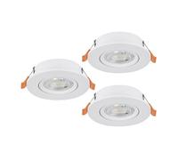 Eglo jeu de 3 spots LED encastrés Barranco, lampes à encastrer avec dip