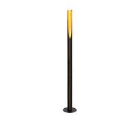 Eglo lampadaire BARBOTTO, 1 lampadaire à flamme, lampe à tige en acier, couleur : noir, or, douille : GU10, interrupteur à pied inclus