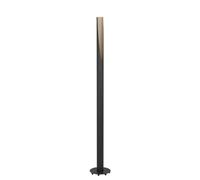 Eglo Lampadaire de sol Barbotto, luminaire élégant sur pied, lampe de salon à pied en acier noir et bois naturel, blanc chaud, 137 cm, certifié FSC