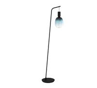 Eglo Lampadaire de sol Cranley, luminaire sur pied minimaliste, lampe de salon à pied en métal noir, avec interrupteur et douille E27 pour ampoule visible