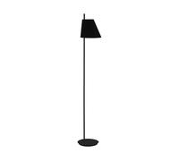 Eglo Lampadaire Estaziona, lampe sur pied 1 flamme, lampadaire en acier et textile, lampe de salon noire, lampe avec interrupteur au pied, douille E27