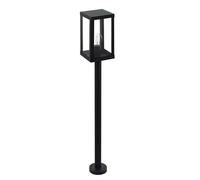 Eglo Lampadaire extérieur Alamonte 1, luminaire sur pied style industriel, lanterne, lampe de jardin et de terrasse en acier galvanisé noir et verre, douille E27, IP44#