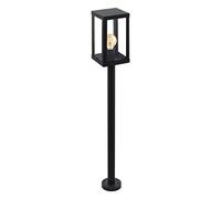 Eglo Lampadaire extérieur Alamonte 1, luminaire sur pied style industriel, lanterne, lampe de jardin et de terrasse en acier galvanisé noir et verre, douille E27, IP44#
