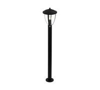 Eglo Lampadaire extérieur Comunero 2, lanterne de chemin, lampe sur pied | d'extérieur en aluminium moulé noir, plastique transparent, éclairage extérieur avec douille E27, IP44