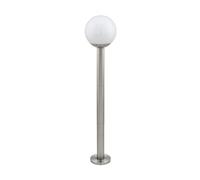 Eglo Lampadaire extérieur LED Nisia-C, lmape sur pied connectée, éclairage d'extérieur pour jardin et terrasse, acier inox, plastique blanc, douille E27, IP44