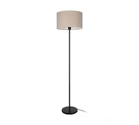 Eglo Lampadaire Feniglia, luminaire intérieur à pied, lampe de salon en métal noir avec abat-jour en lin naturel, éclairage avec douille E27, 151 cm