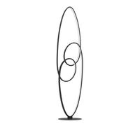 Eglo Lampadaire LED Gianella, design pour salon, lampe sur pied incurvée en métal noir, lumière blanc chaud, 120,5 cm