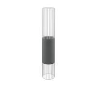 EGLO Lampadaire Norumbega, lampe salon, acier, textile blanc et gris
