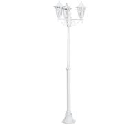 Eglo Lampadaire Parisien Laterna 5 Ã€ 3 Têtes, Luminaire Extérieur Sur Pied, Lanterne, Lampe De Jardin Et De Chemin En Fonte Dâ€™aluminium Blanc Et Verre, Douille E27, IP44