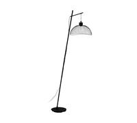 Eglo Lampadaire Pompeya, lampe sur pied 1 flamme vintage, industrielle, rétro, lampadaire en acier, lampe de salon noire avec interrupteur à pied, douille E27