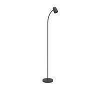 Eglo Lampadaire salon Carlo, lampe de lecture orientable sur pied, luminaire avec bras flexible, métal noir, douille E14, H 170 cm