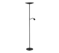 Eglo Lampadaire salon LED Conivarino, lampe de lecture sur pied, lèche-plafond avec liseuse flexible, à intensité variable, luminaire en acier noir, blanc chaud, 170 cm