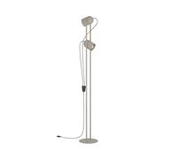 Eglo Lampadaire salon Tilston, lampe de lecture sur pied avec 2 spots orientables, luminaire intérieur en acier couleur sable, douille E14, 142,5 cm