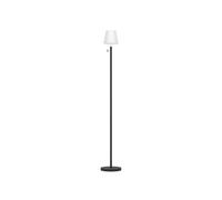 Eglo Lampadaire solaire Montapalma-L, lampe sur pied extérieure sans fil, luminaire avec interrupteur à tirette, à intensité variable, acier noir et plastique blanc, blanc chaud, RGB, IP54