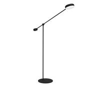 Eglo Lampadaire sur pied LED Clavellina, luminaire de sol dimmable au toucher, lampe de lecture minimaliste avec spot orientable, lampe de salon en métal noir, blanc chaud