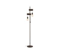EGLO Lampadaire sur pied Townshend 4 à 2 flammes, luminaire vintage et industriel, lampe de salon en métal brun antique avec interrupteur, douille E27