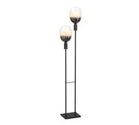 Eglo Lampadaire Valdemoro, luminaire intérieur à pied, lampe de salon minimaliste en métal noir, éclairage avec douille E27 pour ampoules visibles