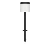 Eglo Lampdaire extérieur LED Pantete, lampe solaire puissante avec piquet de terre et détecteur de mouvement, éclairage d'extérieur, plastique noir et blanc, blanc chaud, IP44, 65 cm
