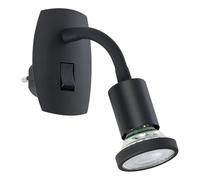 Eglo lampe à prise Parrini, luminaire avec interrupteur, spot pivotant et