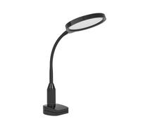Eglo Lampe de bureau LED à pince Lauro, luminaire tactile sans fil, intensité variable, plastique noir, blanc chaud - froid