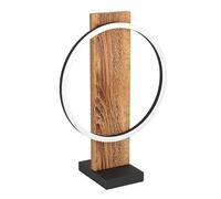 Lampe à poser BOYAL LED 1X12W en acier et bois noir et marron rustique 300x150x425mm