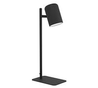 Eglo Lampe de chevet LED Ceppino, lampe de table minimaliste, lampe de bureau et de lecture en métal noir, luminaire avec interrupteur, douille GU10