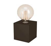 Eglo Lampe de chevet Prestwick 1, lampe de table industrielle, lampe de salon en métal bronze foncé, luminaire design avec interrupteur, douille E27