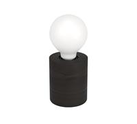 EGLO Lampe de chevet Turialdo 1, lampe à poser décorative, lampe de table | cylindre en bois noir mat, FSC100HB, luminaire pour salon et chambre à coucher, douille E27
