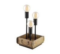 EGLO Lampe de chevet Wootton à 3 flammes, lampe de table vintage pour