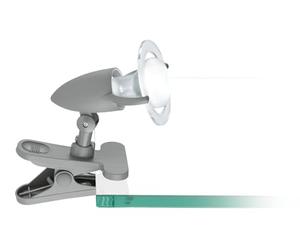 Eglo Lampe de lecture à pince Lydia, lampe de chevet à clip, luminaire à clipser pour lit et table de bureau, spot flexible en métal et plastique argenté, douille E14