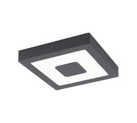 EGLO Lampe de plafond extérieure LED IPHIAS, luminaire extérieur à flamme pour mur et plafond, plafonnier en fonte d'aluminium et plastique, couleur : anthracite, blanc, IP44
