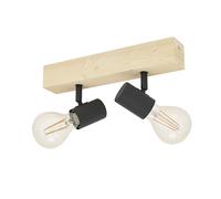 Eglo Lampe de plafond TOWNSHEND 3, 2 flammes spot de plafond vintage au