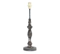 EGLO lampe de table 1+1 vintage, chevet bois et acier gris patiné, douille