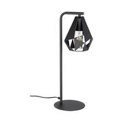 Eglo Lampe de table à poser Carlton 5, luminaire décoratif vintage avec abat-jour, éclairage pour salon et table de chevet, métal noir, douille E27