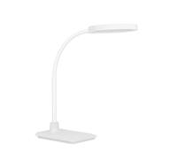 Eglo Lampe de table à poser Lauro, luminaire tactile à intensité variable, avec bras orientable, éclairage flexible pour bureau, plastique blanc, blanc chaud - froid, H 36 cm