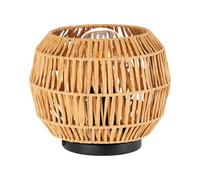 Eglo Lampe de table à poser Sheldon, luminaire déco rond, éclairage bohème pour salon et table de chevet, abat-jour en papier raphia, douille E27, Ø 21 cm