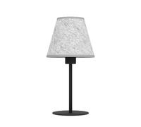 Eglo Lampe de table Alsager, lumière de chevet au design japonais, luminaire à poser pour salon et chambre, métal noir et feutre gris, douille E27