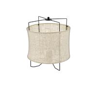 EGLO Lampe de table Bridekirk, lampe de chevet au style vintage bohème, luminaire pour salon et chambre en acier noir et tissu naturel, avec interrupteur, douille E27