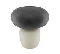 Eglo Lampe de table Cahuama, éclairage de chevet avec abat-jour en verre, luminaire en céramique blanche et verre fumé gris, douille E27, 30 cm