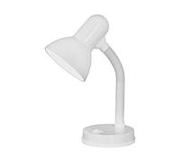 Eglo Lampe de table de chevet Basic, lampe de bureau et de lecture en acier | et plastique blanc, douille E27