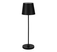 Eglo Lampe de table extérieure LED Cabozo, éclairage d'extérieur à intensité variable, luminaire pour terrasse et jardin, sans fil, port USB, plastique noir, blanc chaud, IP44