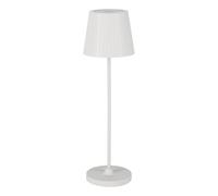 Eglo Lampe de table extérieure LED Cabozo, éclairage d'extérieur à intensité variable, luminaire pour terrasse et jardin, sans fil, port USB, plastique blanc, blanc chaud, IP44