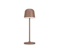 Eglo Lampe de table extérieure Mannera, lampe de chevet LED dimmable sans fil, USB, luminaire d’extérieur tactile en métal brun rouille et plastique blanc, blanc chaud, IP54