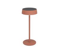 Eglo Lampe de table extérieure solaire sans fil Simeri, pour balcon et jardin, luminaire LED à poser rechargeable tactile, à intensité variable, acier rouge, blanc chaud, neutre, froid, IP54