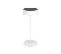 Eglo Lampe de table extérieure solaire sans fil Simeri, pour balcon et jardin, luminaire LED à poser rechargeable tactile, à intensité variable, acier blanc, blanc chaud, neutre, froid, IP54