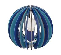 Eglo Lampe de table Fabella, lampe de chevet en acier bleu, bois bleu | douille E27
