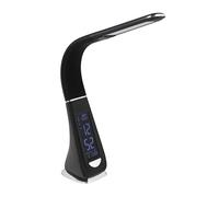 Eglo Lampe de table LED Cognoli, lampe de bureau tactile, lumière neutre | dimmable, écran d'information, réveil, lampe de bureau en plastique, lampe de bureau noire