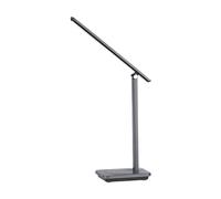 Eglo Lampe de table LED sans fil Iniesta, lumière de chevet dimmable et tactile, luminaire à poser pour bureau, rechargeable USB, plastique gris et noir, blanc chaud - froid