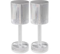 Eglo Lampe de table LED sans fil Lucignano, luminaire intérieur à poser, avec abat-jour, changement de couleur RGB, plastique transparent, tactile, rechargeable USB (Lot de 2)